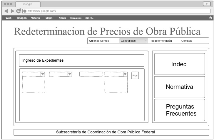Wireframe original: Ingreso de Expedientes