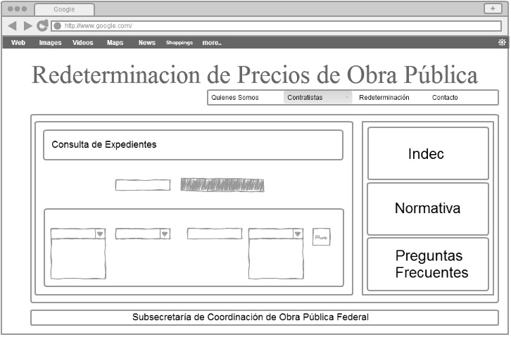 Wireframe original: Consulta de Expedientes
