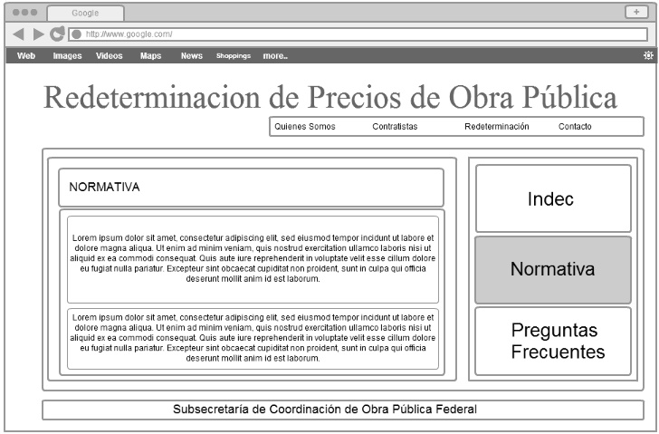 Wireframe original: Normativa